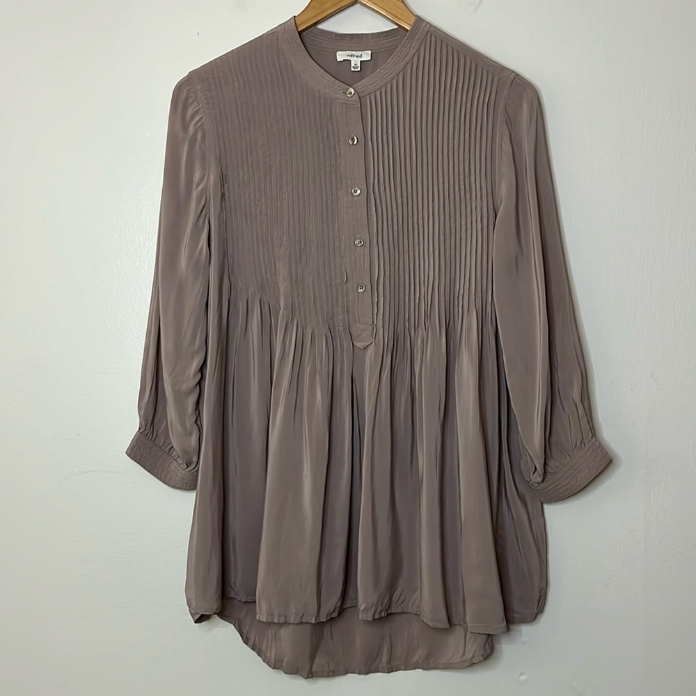 Wilfred Aritzia Pleated Front Tunic in Mauve‎ size XS